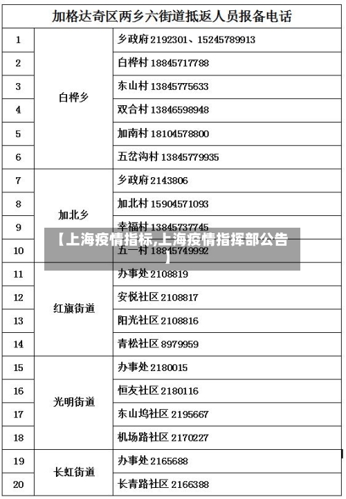 【上海疫情指标,上海疫情指挥部公告】