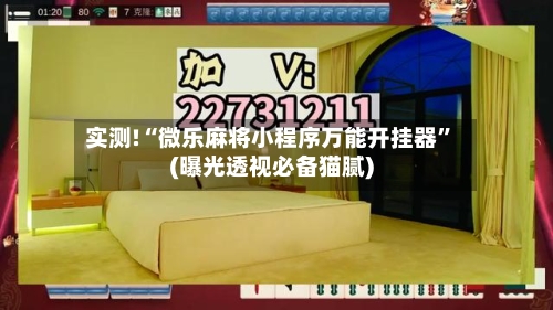 实测!“微乐麻将小程序万能开挂器”(曝光透视必备猫腻)-第1张图片