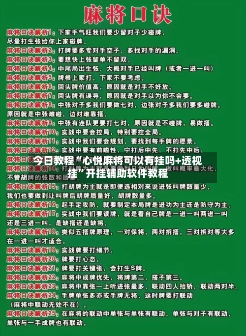 今日教程“心悦麻将可以有挂吗+透视挂”开挂辅助软件教程-第1张图片