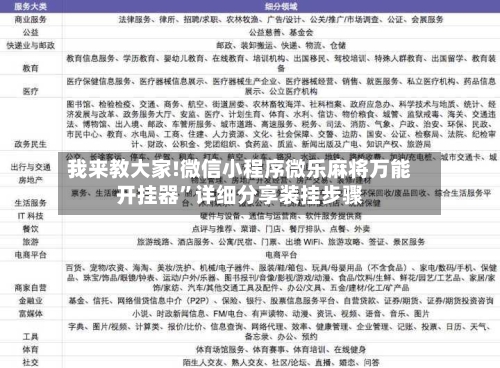 我来教大家!微信小程序微乐麻将万能开挂器”详细分享装挂步骤-第1张图片