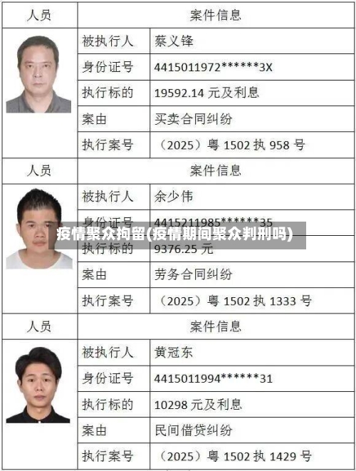 疫情聚众拘留(疫情期间聚众判刑吗)-第1张图片