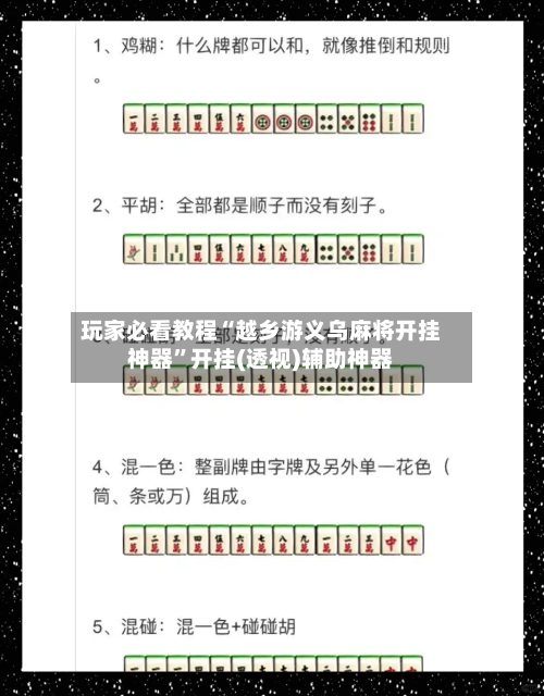 玩家必看教程“越乡游义乌麻将开挂神器”开挂(透视)辅助神器