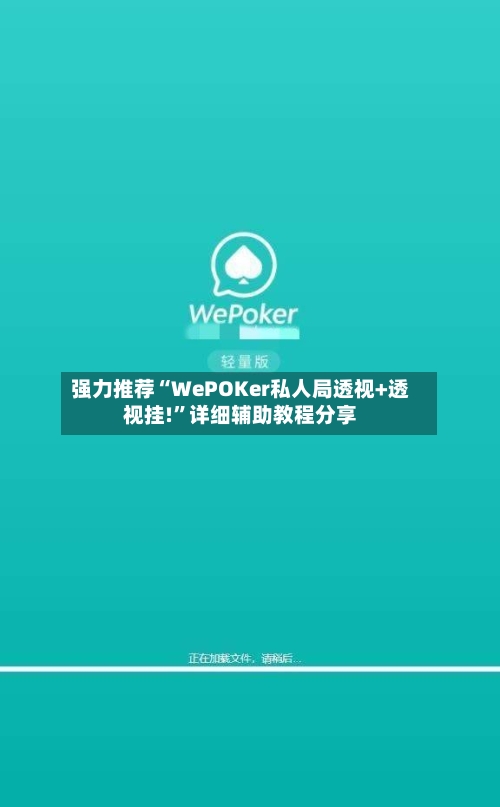 强力推荐“WePOKer私人局透视+透视挂!”详细辅助教程分享