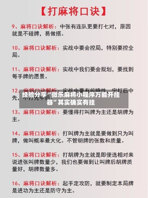 经验分享“微乐麻将小程序万能开挂器”其实确实有挂-第3张图片