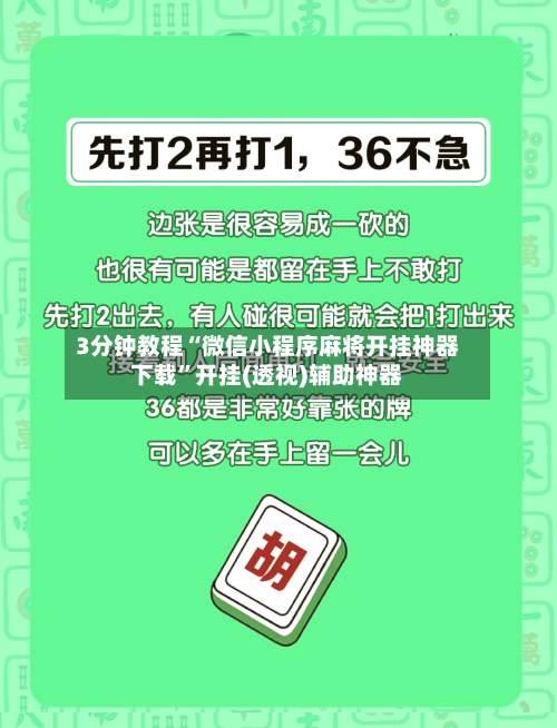 3分钟教程“微信小程序麻将开挂神器下载”开挂(透视)辅助神器-第2张图片