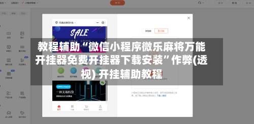 教程辅助“微信小程序微乐麻将万能开挂器免费开挂器下载安装	”作弊(透视) 开挂辅助教程-第1张图片