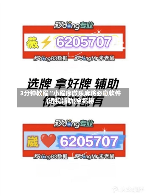 3分钟教程“小程序微乐麻将必赢软件{透视辅助}全揭秘