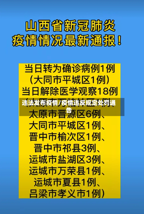 违法发布疫情/疫情违反规定处罚通告