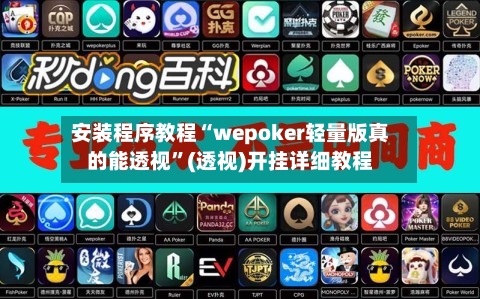 安装程序教程“wepoker轻量版真的能透视”(透视)开挂详细教程