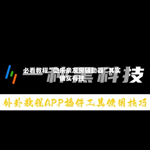 必看教程“微乐亲友房辅助器”其实确实有挂-第1张图片