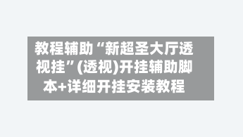 教程辅助“新超圣大厅透视挂”(透视)开挂辅助脚本+详细开挂安装教程