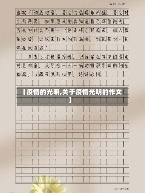 【疫情的光明,关于疫情光明的作文】