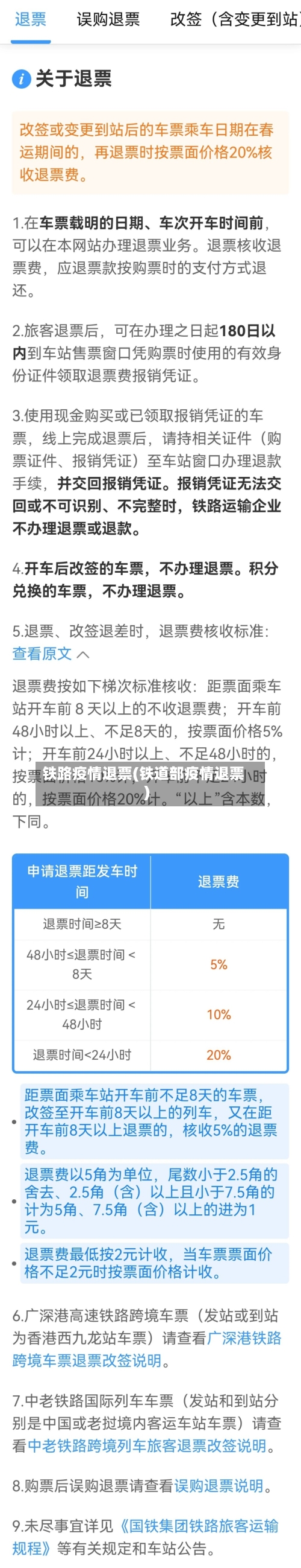 铁路疫情退票(铁道部疫情退票)