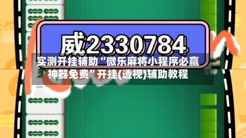 实测开挂辅助“微乐麻将小程序必赢神器免费”开挂(透视)辅助教程
