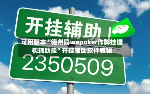 可用版本“德州局wepoker作弊挂透视辅助挂”开挂辅助软件教程