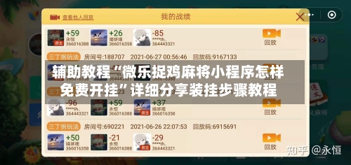 辅助教程“微乐捉鸡麻将小程序怎样免费开挂	”详细分享装挂步骤教程-第2张图片