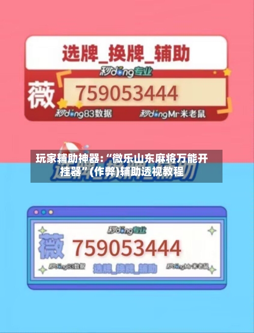 玩家辅助神器:“微乐山东麻将万能开挂器”(作弊)辅助透视教程