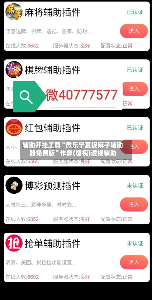 辅助开挂工具“微乐宁夏捉麻子辅助器免费版”作弊(透视)透视辅助