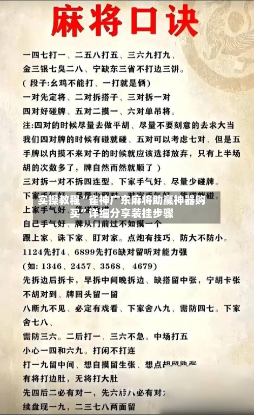 实操教程“雀神广东麻将助赢神器购买”详细分享装挂步骤-第1张图片