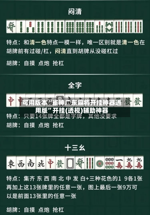 可用版本“雀神广东麻将开挂神器通用版”开挂(透视)辅助神器-第1张图片