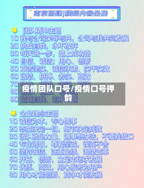 疫情团队口号/疫情口号押韵-第1张图片