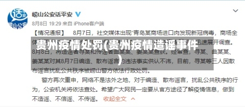 贵州疫情处罚(贵州疫情造谣事件)-第1张图片