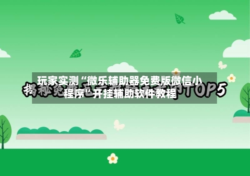 玩家实测“微乐辅助器免费版微信小程序”开挂辅助软件教程