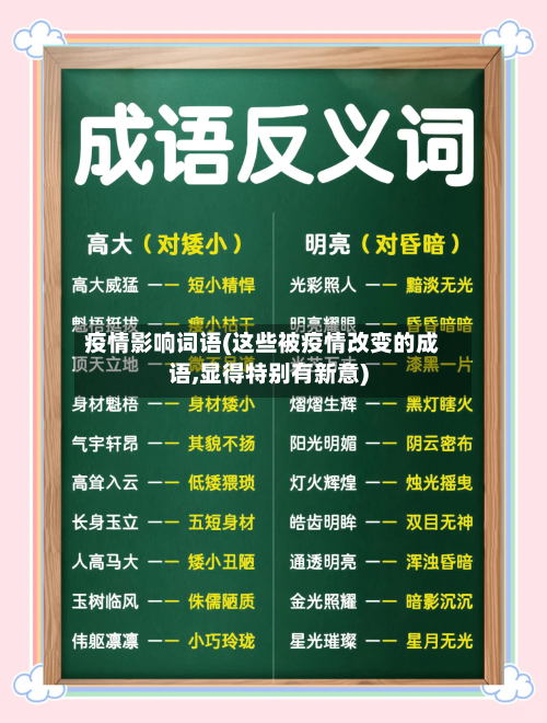 疫情影响词语(这些被疫情改变的成语,显得特别有新意)