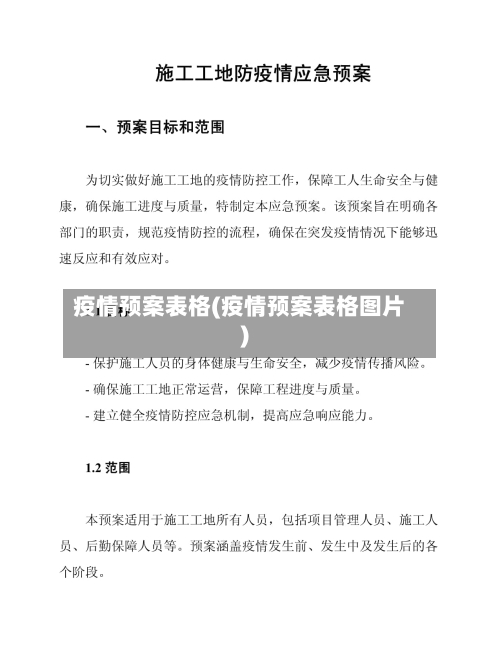 疫情预案表格(疫情预案表格图片)-第1张图片