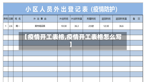 【疫情开工表格,疫情开工表格怎么写】