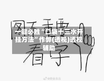 一键必胜“口袋十三水开挂方法”作弊(透视)透视辅助
