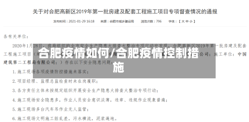 合肥疫情如何/合肥疫情控制措施