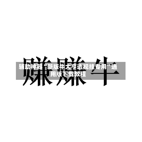 辅助神器“新版牛大亨透视挂专用”通用版下载教程-第3张图片