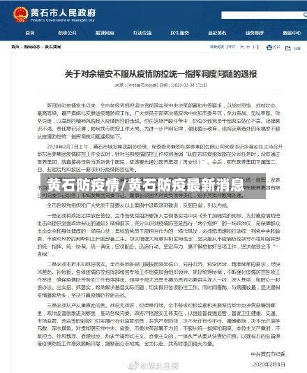 黄石防疫情/黄石防疫最新消息-第1张图片