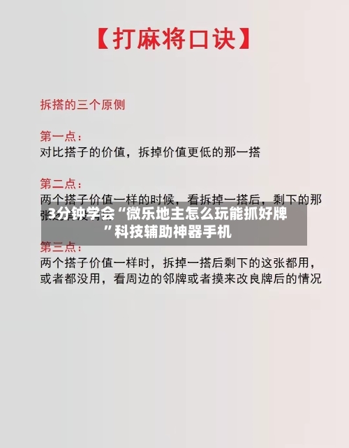 3分钟学会“微乐地主怎么玩能抓好牌”科技辅助神器手机-第1张图片
