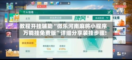 教程开挂辅助“微乐河南麻将小程序万能挂免费版	”详细分享装挂步骤!-第2张图片