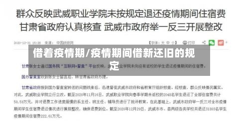 借着疫情期/疫情期间借新还旧的规定