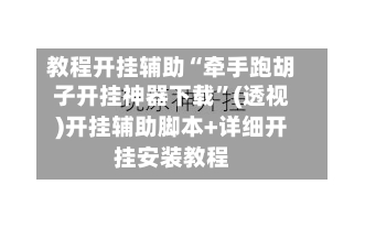 教程开挂辅助“牵手跑胡子开挂神器下载”(透视)开挂辅助脚本+详细开挂安装教程