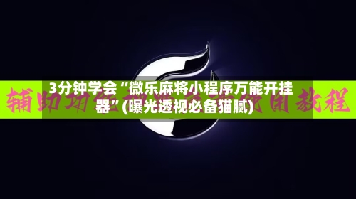 3分钟学会“微乐麻将小程序万能开挂器	”(曝光透视必备猫腻)-第3张图片