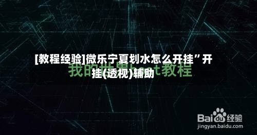 [教程经验]微乐宁夏划水怎么开挂”开挂(透视)辅助-第1张图片