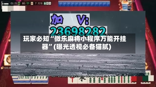 玩家必知“微乐麻将小程序万能开挂器	”(曝光透视必备猫腻)-第1张图片