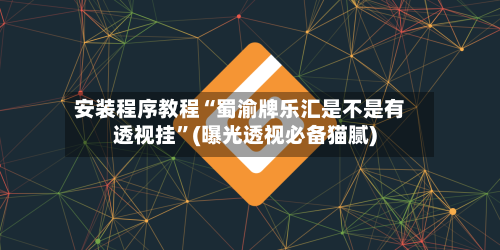 安装程序教程“蜀渝牌乐汇是不是有透视挂”(曝光透视必备猫腻)-第1张图片