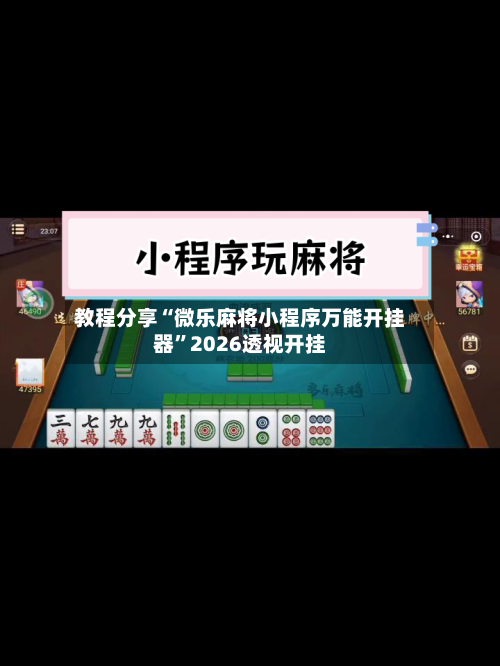 教程分享“微乐麻将小程序万能开挂器”2026透视开挂
