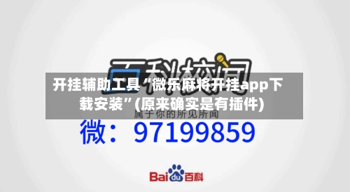 开挂辅助工具“微乐麻将开挂app下载安装”(原来确实是有插件)-第2张图片