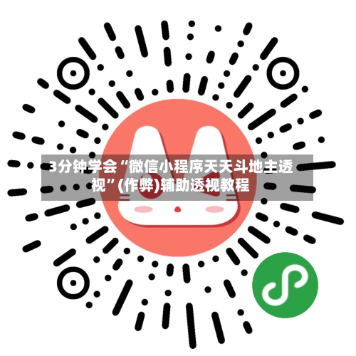 3分钟学会“微信小程序天天斗地主透视”(作弊)辅助透视教程-第1张图片
