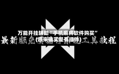 万能开挂辅助“手机麻将软件购买”(原来确实是有插件)