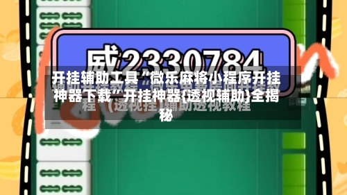 开挂辅助工具“微乐麻将小程序开挂神器下载	”开挂神器{透视辅助}全揭秘-第1张图片