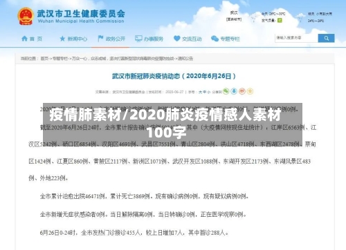 疫情肺素材/2020肺炎疫情感人素材100字
