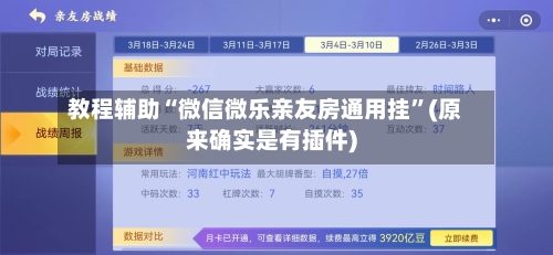 教程辅助“微信微乐亲友房通用挂”(原来确实是有插件)