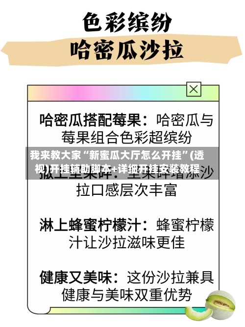 我来教大家“新蜜瓜大厅怎么开挂”(透视)开挂辅助脚本+详细开挂安装教程